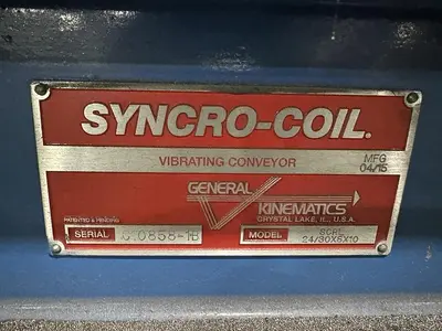USED 2015 GENERAL KINEMATICS SCRL 24/30 X 8 X 10 CONVEYOR VIBRATING