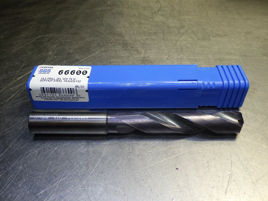 Kyocera / SGS 14.5mm Coolant Thru 5xD Carbide Drill 16mm Shank 66600 (LOC2276)