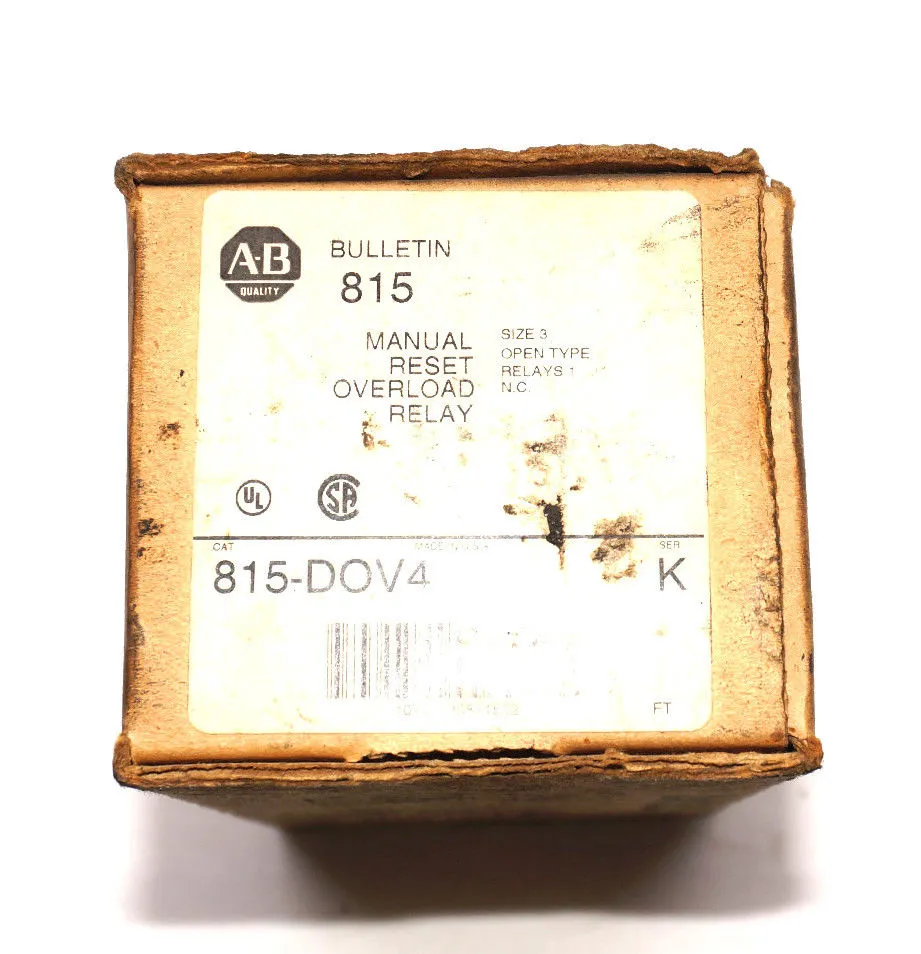 NEW ALLEN BRADLEY 815-DOV4 OVERLOAD RELAY SER.K 815DOV4