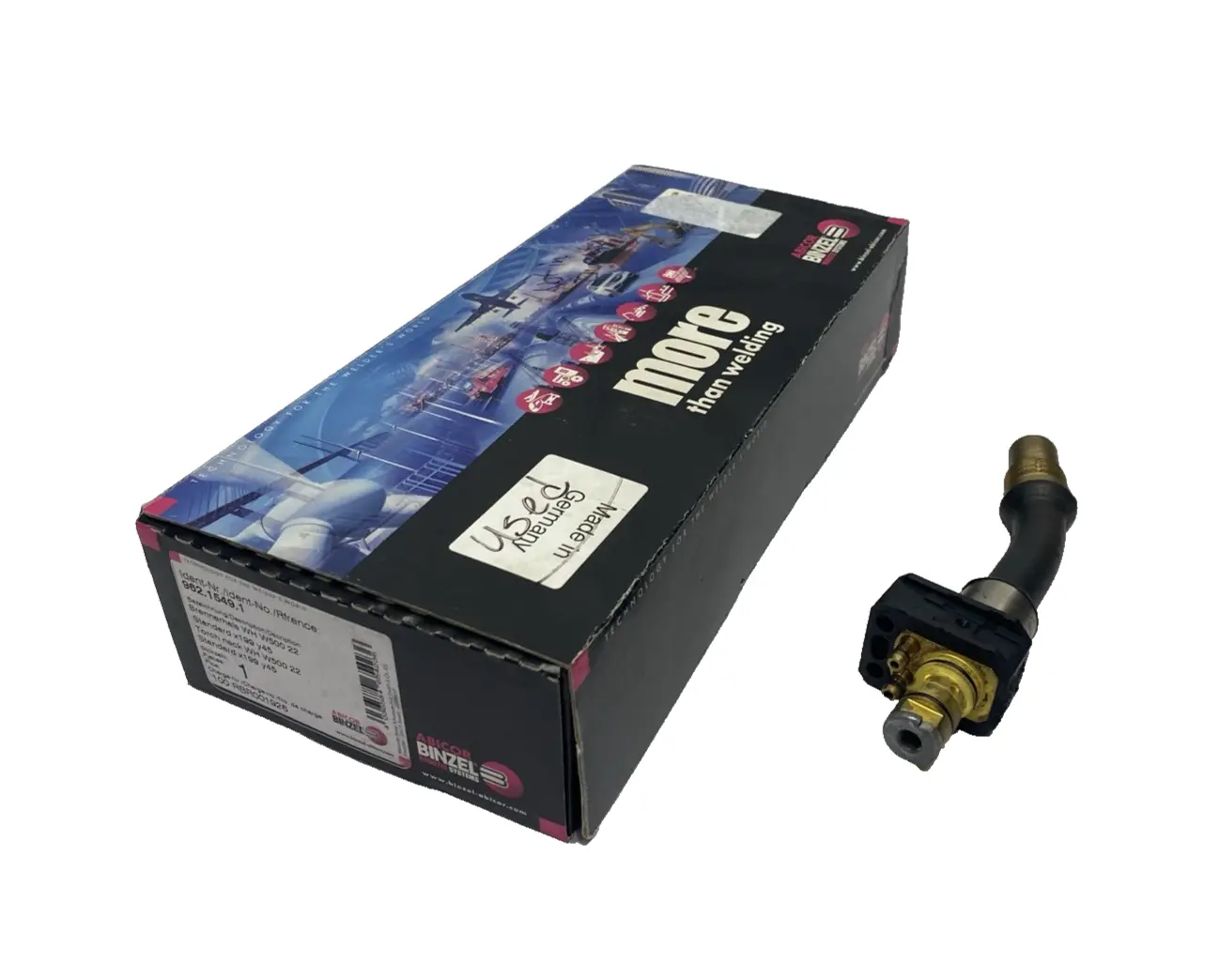 962.1549, 962.1549.1 | Abicor Binzel 962.1549 Torch Neck WH W500 22 Deg. Swanneck .030" - .062" - Used