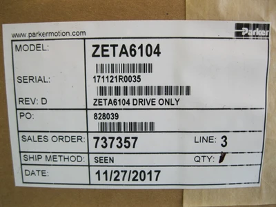 NEW Parker Hannafin Zeta6104
