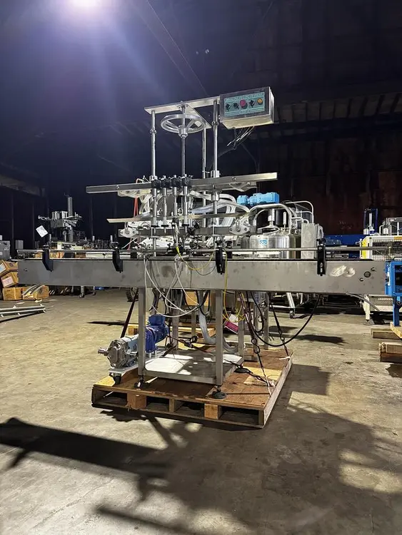 Used INLINE FILLING SYSTEMS INLINE 4 HEAD FILLER Overflow Pressure Gravity Liquid Fillers Oregon US | Ager Tank & Equipment Co. #1060324