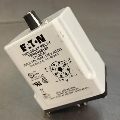 Eaton TMR5N08120 Time Delay Relay Off Delay 120AC/DC (BIN 3.5.1)