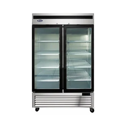 New | in-Stock Atosa New Atosa MCF8703ES Bottom Mount (2) Glass Door Merchandiser Freezer Display Freezers Illinois US | Falcon Restaurant Supply #1375442