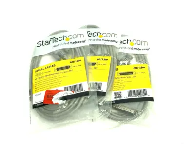 New | in-Stock StarTech Serial Modem Cable DB25 to DB9 M to F 6ft Length LOT OF 3 Cable & Wire Michigan US | Maverick Industrial Sales #1395192
