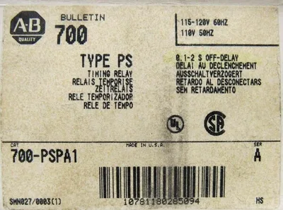 NEW ALLEN BRADLEY 700-PSPA1 TIMING RELAY 700PSPA1 SERIES A TYPE PS