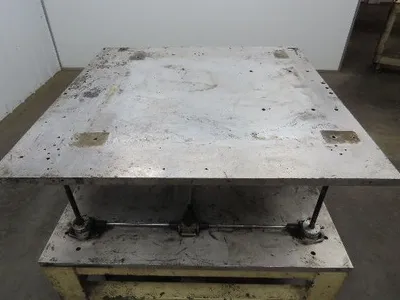 1" Aluminum Top  Steel Base Work Bench Table 40"x40" x 25-36"Adjustable Height