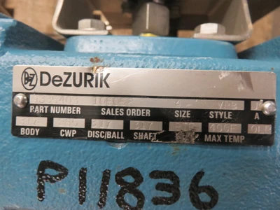 Dezurik 4" V-Ball Control Valve Style VPB , Unused Condition!