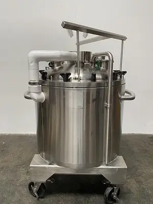 USED ABEC STAINLESS TECHNOLOGY CV-24300-1 300 LITER JACKETED CRYO VESSEL -112° F TO 280° F