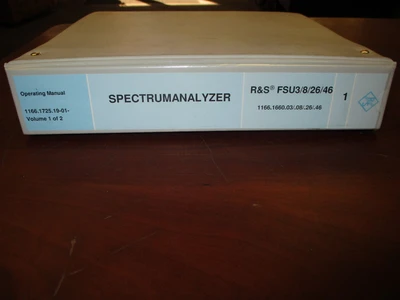 R&S 1166.1725.19-01 SPECTRUM ANALYZER OPERATION MANUAL