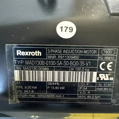 Rexroth R911309450 Used Servo 3ph Induction Motor MAD130B-0100-SA-S0-BQ0-35-V1