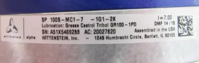 NEW WITTENSTEIN SP100S-MC1-7-1G1-2K PLANETARY GEAR BOX 7:1 SP100SMC171G12K