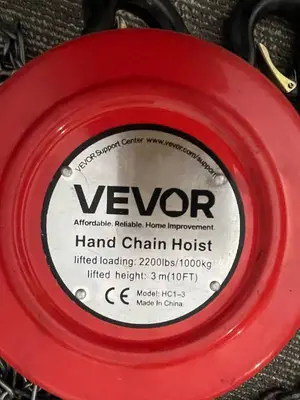 VEVOR Hand Chain Hoist HC1-3 - 2200 lbs Capacity, 3 m Lift