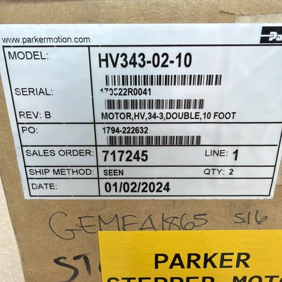 New | in-Stock Parker HV343-02-10 Motors (misc) Indiana US | J&J Industrial Supply #789380