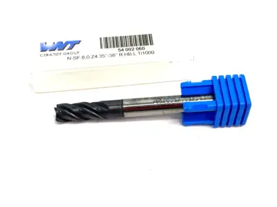 54002060 | WNT  Corner Chamfer End Mill: 6.00 mm Dia, 13.00 mm LOC, 4 Flute - New – Open box