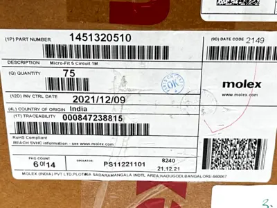 1451320510 | Molex  Micro-Fit TPA-to-Micro-Fit TPA Cable Assembly 1M 75QTY - New