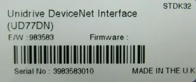 NEW CONTROL TECHNIQUES UD77DN UNIDRIVE DEVICENET INTERFACE 80700000006800