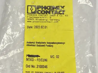 USED PHOENIX CONTACT THERMOELECTRIC VOLTAGE TERMINAL BLOCK PAIR 3100046