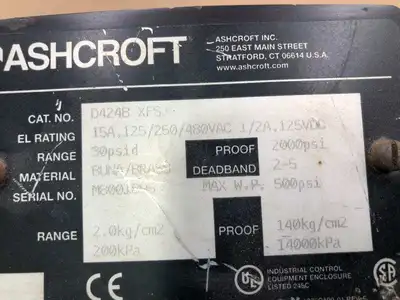 Ashcroft D424B XFS Differential Pressure Switch 500PSI 125VDC