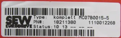 NEW SEW EURODRIVE MC07B0015-5A3-4-00 AC DRIVE 18211380 MC07B00155A3400