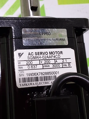 YASKAWA ELECTRIC SGMAH-02AAF4CD AC SERVO MOTOR - REFURBISHED BY TIGERTEK