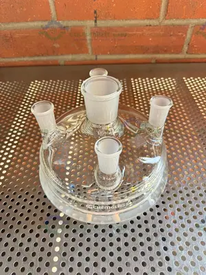 Used CHEMGLASS 10L REACTION VESSEL 5 NECK LID 200MM, 45/50 CENTER NECK 4-24/40 NECKS Glassware - Other California US | Equipment Lab #1411867