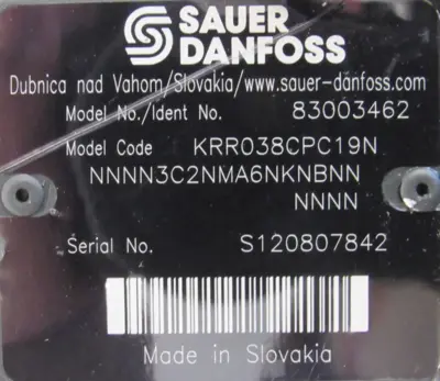 NEW SAUER DANFOSS 83003462 HYDRAULIC PUMP KRR038CPC19NNNNN3C2NMA6NKNBNNNNNN