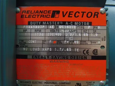 1 HP Reliance Electric P14A5803P Vector Duty Master AC Motor 230/460V New
