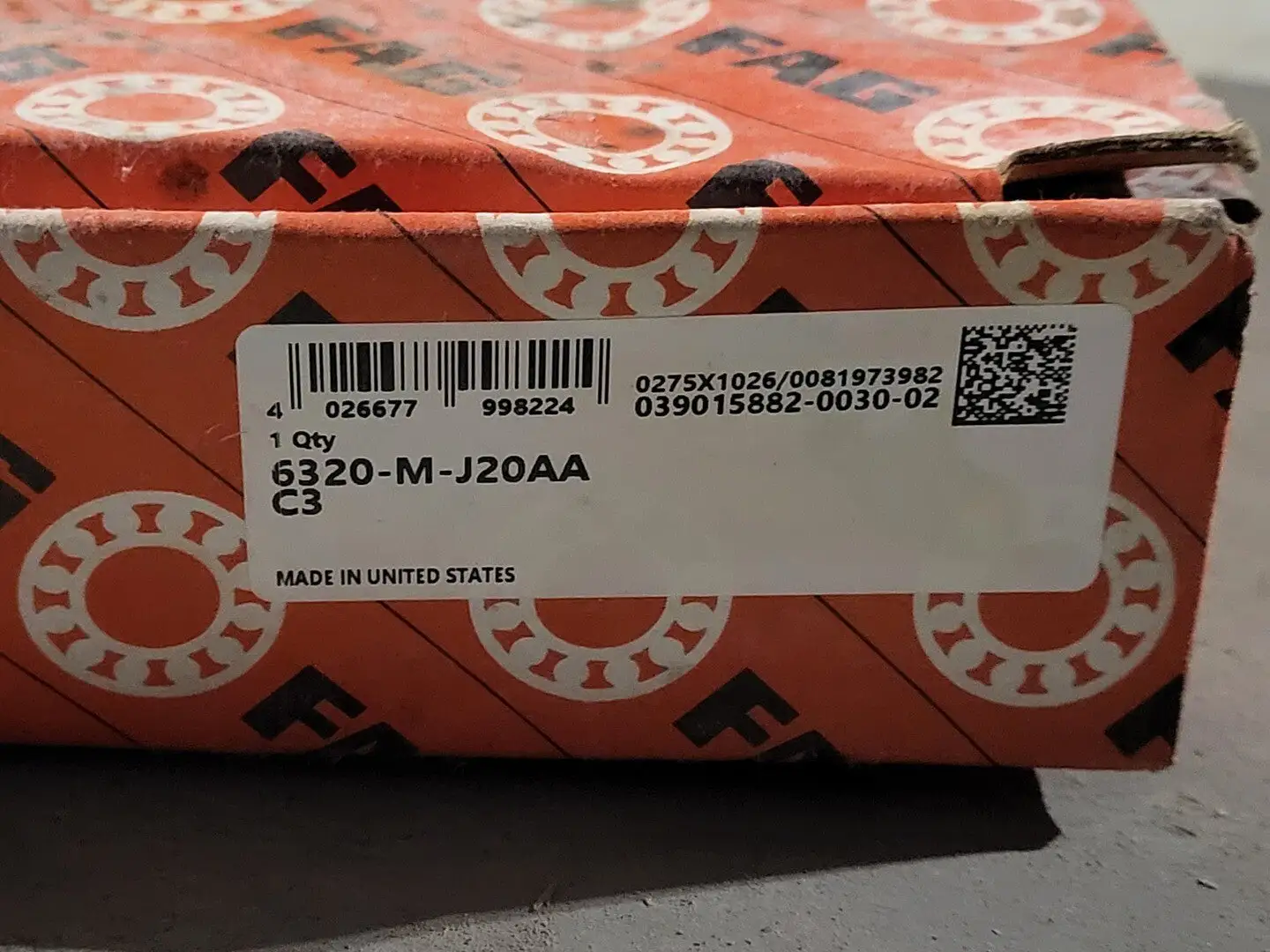 NEW FAG 6320-M-J20AA-C3