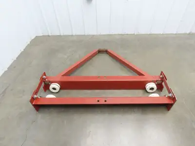 Underhung Bridge Crane Push End Truck 3.25"-7" Beam Flange 48"L 4" Poly Wheels