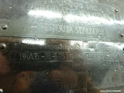 Used WESTFALIA BKA35-86-576 Disc Batch Centrifuges Illinois US | Aaron Equipment #84675