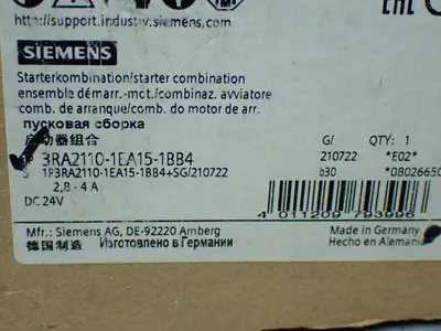 New | in-Stock SIEMENS 3RA21101EA151BB4 Starters Ohio US | HGR 24 #1406369