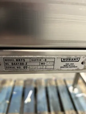 Hobart HRT5-3 Stainless Steel Roller Roller Discharge Table Refurbished & Works