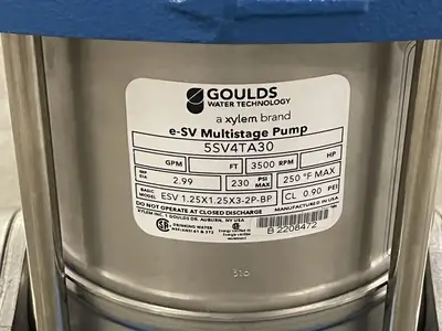 New | in-Stock 2022 GOULDS ESV 1.25X1.25X3-2P-BP Parts (Hydraulics and Pneumatics) British Columbia CA | Lenmark #257981