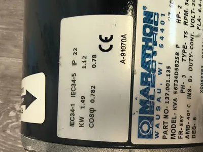 MARATHON KVA 56T34D5825B Motors | ESS Industrial Equipment Sales (9)
