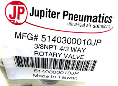 NEW JUPITER PNEUMATICS 5140300010JP ROTARY VALVE 3/8NPT 4/3 WAY ROTARY VALVE