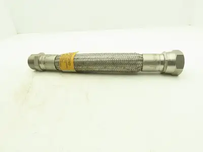 Parker 15" Braided Stainless Steel Flex Hose 1-1/2" NPT to Female 37 Degree