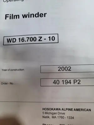 2002 ALPINE WD 16.700 Z Winders, Surface - Two Position | Mark One Machinery (7)