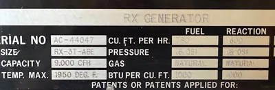 SURFACE COMBUSTION Endothermic Generator Gas Generator - Endothermic | Heat Treat Equipment Co. (16)