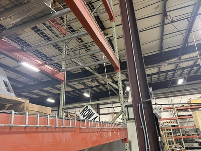 (2) sections of Teardrop style pallet racking, includes (3) 42" deep x 16' tall uprights, (16) 12' c...