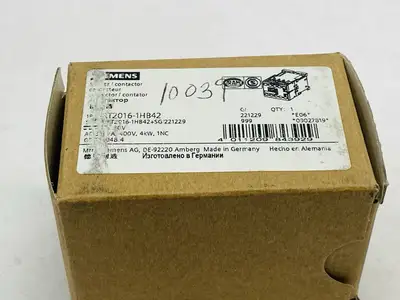 3RT2016-1HB42 | Siemens  Power Contactor 3-Pole 9A 4kW 400V 24VDC - New Other