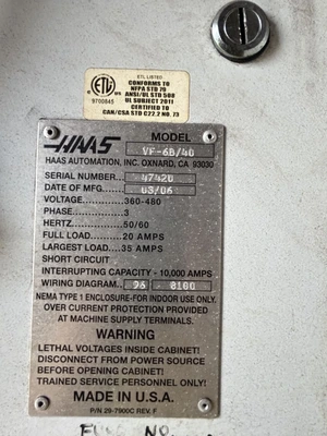 HAAS VF-6B/40 Machining Centers Vertical | ESP Machinery Australia Pty Ltd (4)