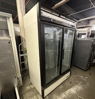 174-0189 True GDM-49F 2 Glass Door Self Contained Freezer