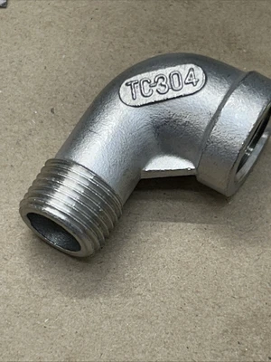 (25) UNBRANDED TC-304 / 1/2-150 / G-NPT THREADED ELBOW FITTINGS NNB + Warranty