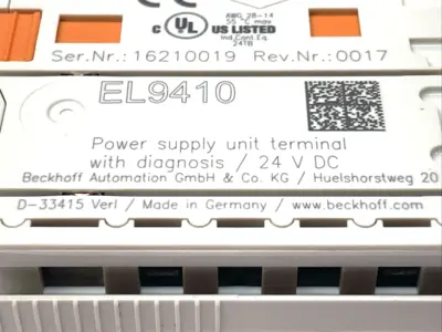 Used Beckhoff EtherCAT Power Supply Terminal w/ Diagnosis For E-Bus 24VDC 2A PLC Power Supplies Michigan US | Maverick Industrial Sales #1389523