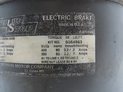 US Motors Shur Stop 108703130001 Electric Brake Kit 230/460V 25 Ft-Lb 213/215T