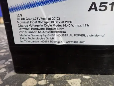 Used GNB INDUSTRIAL POWER A512/60A Batteries Ohio US | HGR 24 #1186198