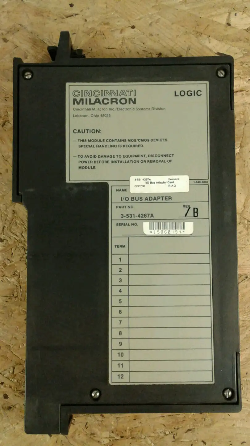 Cincinnati Milacron 3-531-4267A Input Output Bus Adapter USED. 3C