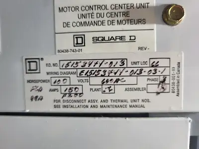 USED SQUARE D MODEL 6