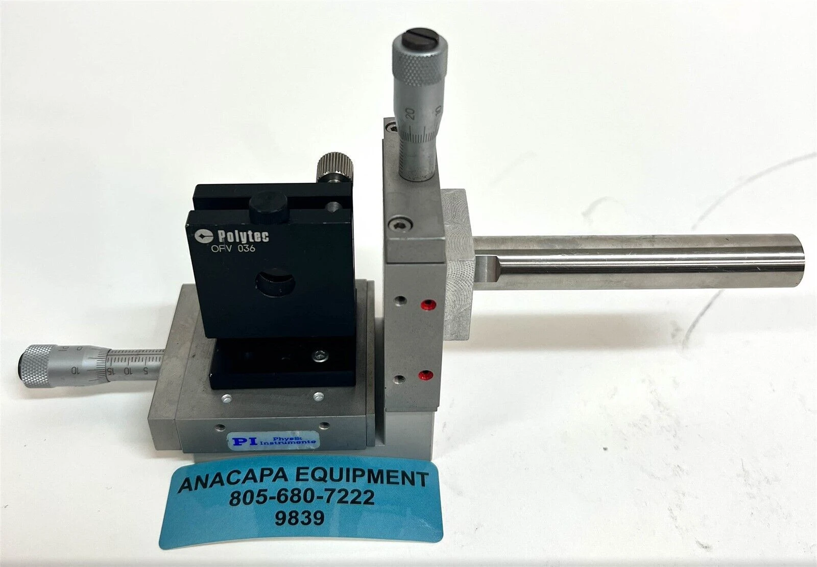 Physik Instrumente XY Linear Stages X 2  & Polytec OFV 036 Mirror mount (9839)M